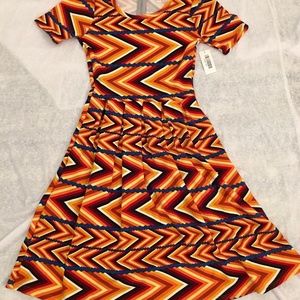 LuLaroe Amelia Dress Size XXS Great Fall Colors